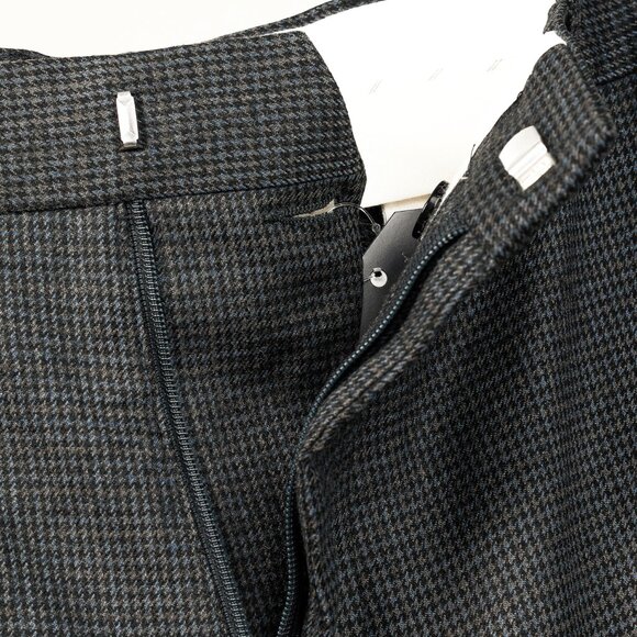 PS Paul Smith Grey & Blue Check Wool-Suiting Tapered Trousers - Picture 5 of 10